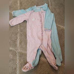 Carter's Girls 6mo Cotton Sleepers With Snaps Set Of 2